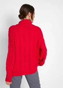 Rollkragenpullover mit Zopfmuster, bonprix