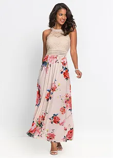 Sommer-Maxikleid mit Blumen-Print und Spitze, bonprix