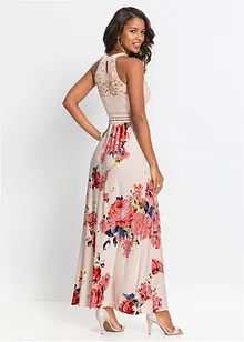 Sommer-Maxikleid mit Blumen-Print und Spitze, bonprix