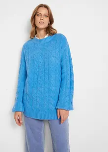 Oversize-Pullover mit Zopfmuster, bonprix