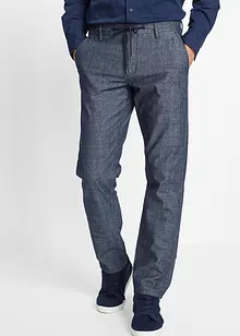 Regular Fit Chambray-Chinohose, Straight, bonprix
