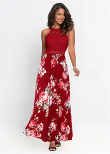 Sommer-Maxikleid mit Blumen-Print und Spitze, bonprix