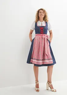 Dirndl in Jeansoptik mit Schürze, knieumspielend (2-tlg.Set), bonprix