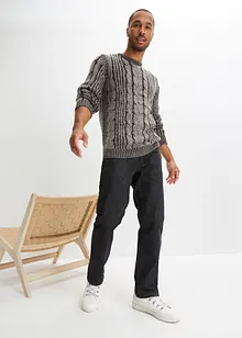 Grobstrick-Pullover mit Zopfmuster, bonprix