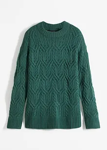 Rundhals-Pullover mit Zopfmuster, bonprix