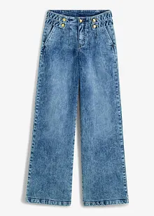 Wide-Leg-Jeans, Mid Waist mit Schmuckknöpfen, bonprix