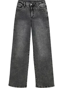 Wide-Leg-Jeans, High Waist mit Nietenbesatz, bonprix