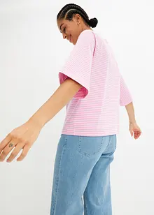 Gestreiftes T-Shirt mit Raglan-Ärmeln, hochgeschlossen, bonprix