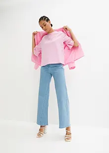 Gestreiftes T-Shirt mit Raglan-Ärmeln, hochgeschlossen, bonprix