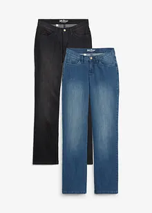 Straight Jeans Mid Waist, 2-er Pack, bonprix