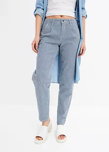 Barrel-Jeans, Mid Waist, gestreift, bonprix