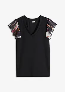 Ripp-Shirt mit Chiffon, BODYFLIRT boutique