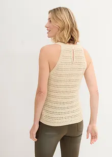 Ajour-Stricktop mit Leinenanteil, bonprix