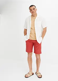 Chino-Bermuda mit Leinenanteil und Bindeband, Regular Fit, bpc bonprix collection