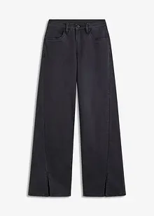 Wide-Leg-Jeans, High Waist, Schlitzdetail, bonprix