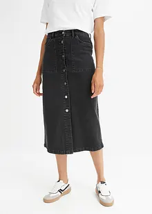 Midi Jeansrock mit Knopfleiste, bonprix