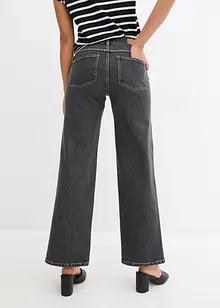 Wide Jeans Mid Waist, Slit, bonprix