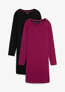 Jerseykleid aus Baumwolle mit Stretch (2er Pack), bonprix
