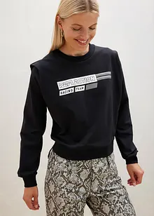 Cropped-Sweatshirt mit Wording, bonprix