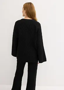 Oversize-Pullover mit Zopfmuster, bonprix