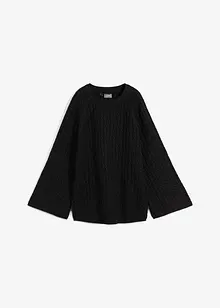 Oversize-Pullover mit Zopfmuster, bonprix