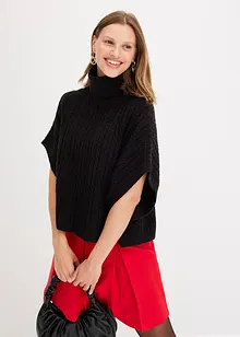 Weit geschnittener Pullover mit Zopfmuster, bonprix