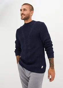 Pullover mit Zopfmuster und Baumwolle, bonprix