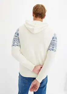Norweger Kapuzenstrickjacke mit Komfortschnitt und Baumwolle, bonprix