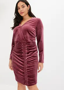 Samt-Kleid mit Raffung, bonprix