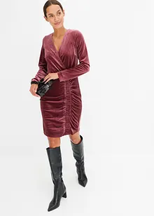 Samt-Kleid mit Raffung, bonprix