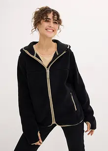 Teddy-Fleece Jacke mit Kapuze, bonprix