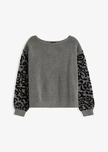 Oversize-Pullover mit Leo-Muster, bonprix