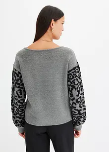 Oversize-Pullover mit Leo-Muster, bonprix