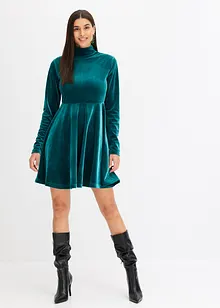 Jerseykleid aus glänzendem Samt, bonprix