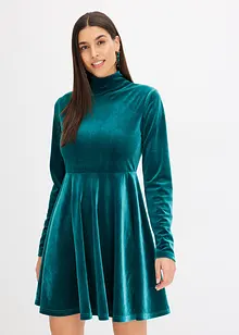 Jerseykleid aus glänzendem Samt, bonprix