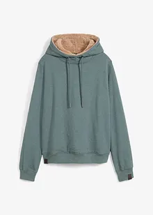 Kapuzensweatshirt aus Baumwoll-Mix und Teddy-Futter, bonprix