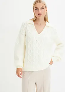 Oversize-Pullover mit Zopfmuster, bonprix