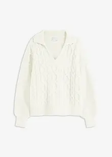 Oversize-Pullover mit Zopfmuster, bonprix