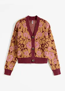 Geblümte Grobstrickjacke, bonprix