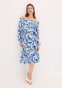 Carmen-Kleid aus strukturierter Viskose, bonprix