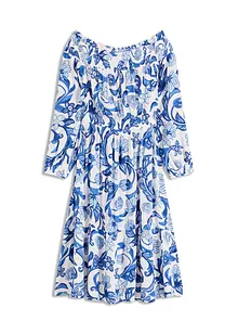 Carmen-Kleid aus strukturierter Viskose, bonprix