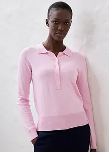 Polo-Pullover mit Seidenanteil, bonprix