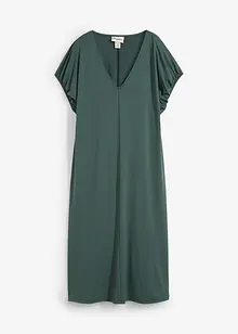 Jerseykleid mit V-Ausschnitt aus Viskose-Mix, bonprix