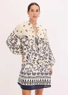 Kurzes Boho-Kleid im Leinen-Look, bonprix