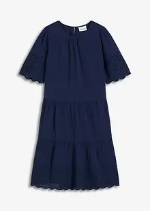 Kleid aus Musselin mit Lochstickerei, bonprix