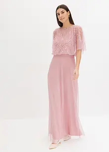 Maxikleid aus feinem Tüll mit Paillettenstickerei, bonprix