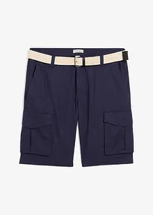 Regular Fit Cargo-Bermuda mit Gürtel aus Leinen-Mix, bonprix