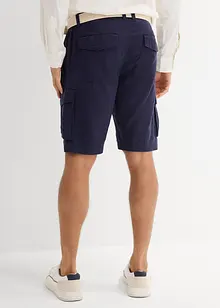 Regular Fit Cargo-Bermuda mit Gürtel aus Leinen-Mix, bonprix