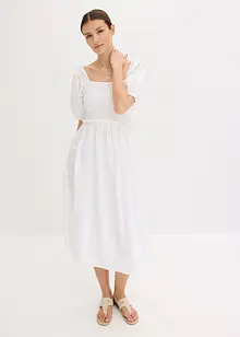 Midikleid mit Puffärmeln und Smoke-Detail, bonprix