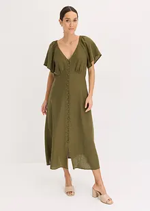 Midikleid in Leinen-Optik, bonprix